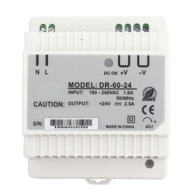 DRâ€‘60â€‘24 60W Single Output 24V Din Rail Power Supply AC/DC Switching Power Supply