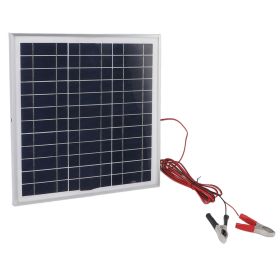 50W Portable Solar Panel Aluminum Frame Monocrystalline Silicon Solar Panel with 9.8FT Cable DC 18V Red and Black Battery Clips for RV Camping Hiking