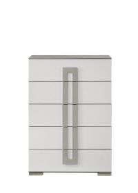 Olivia Contemporary Style 5-Drawer Chest Made with Wood in White