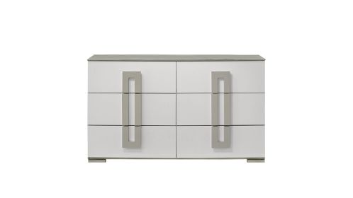 Olivia Contemporary Style 6- Drawer Dresser Made with Wood in White