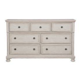 Antique White Finish1pc Dresser of 7 Drawers Traditional Design Hidden Drawer Classic Bedroom Furniture