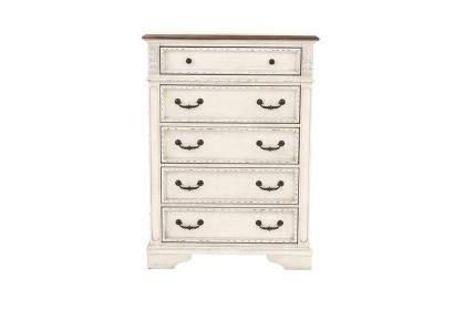 Antique White Wooden Chest Of Drawers Bedroom Formal 1pc Chest Antique Walnut Top Storage Cabinet