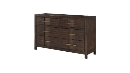 Modern Style 6-Drawer Dresser Made with Wood in Walnut