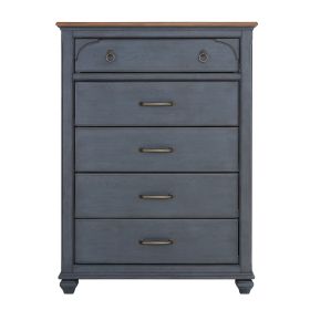 Bridgevine Home Americana Chest, No Assembly Required, Corduroy Blue Finish