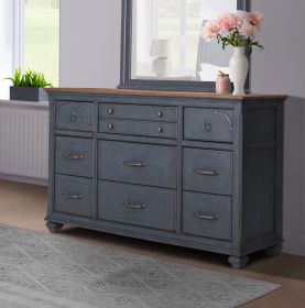 Bridgevine Home Americana Dresser, No Assembly Required, Corduroy Blue Finish