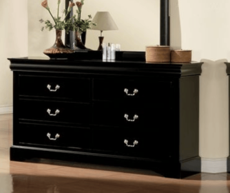 Louis Philippe III Black Finish Dresser