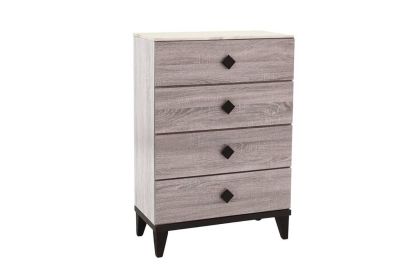 Modern Design Bedroom Furniture 1pc Cream 4 Drawers Beautiful Chest with Faux Marble Top