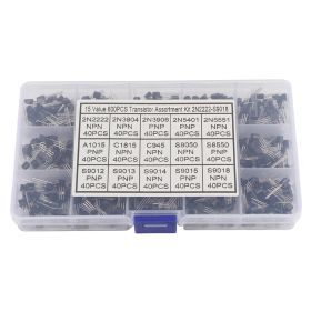 600Pcs 15 Types Mixed Transistors TOâ€‘92 Assortment Transistor Box Kit