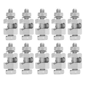 10PCS Lightning Protection Cable Clamp External Hex Copper Grounding Protection Cable Clip for PV Module (Option: as picture)