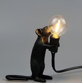 Nordic Creative Resin Mini Animal Mouse Light (Option: Black-Standing posture-US)