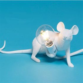 Nordic Creative Resin Mini Animal Mouse Light (Option: White-Prone position-US)