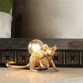 Nordic Creative Resin Mini Animal Mouse Light (Option: Golden-Prone position-US)