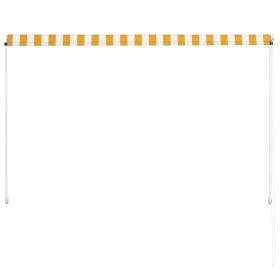 vidaXL Retractable Awning 200x150 cm Yellow and White (Option: as picture)