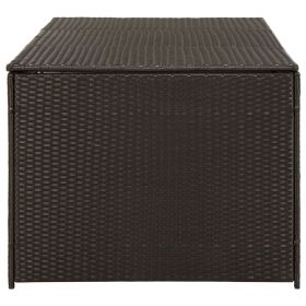 vidaXL Patio Storage Box Poly Rattan 70.9"x35.4"x27.6" Brown (Option: as picture)