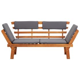 vidaXL 2-in-1 Patio Daybed with Cushion 74.8" Solid Acacia Wood (Option: as picture)