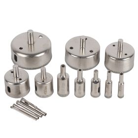 14Pcs/set 3â€‘70mm Diamond Coated Hole Saw Drill Bit Cutter for Glass Marble Tile (Option: as picture)