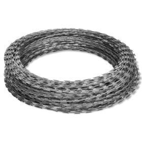 vidaXL BTO-22 Concertina Razor Wire Galvanized Steel 492.1' (Option: as picture)