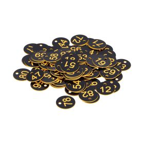 100Pcs Round Number Tag Beehive Sign Marker Labels with Hole Farm Beekeeping Accessory(Black Yellow ) (Option: black yellow)