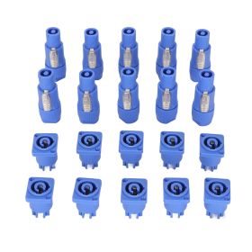 10 Sets 3 Pin Power Connector Professional Stage Light Power Cable Plug for LED Large Screen Speaker 250V 20A (Option: as picture)