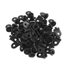 50 PCS Plastic Greenhouse Hook Plant Flower Hanger (Black) (Color: Black)