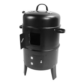 Vertical Charcoal Smoker 3 in 1 3 Layer Grill Barbecue Smoker BBQ Grill with Thermometer for Cooking (Option: as picture)