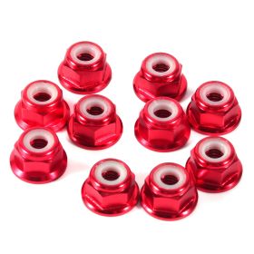 10Pcs M4 Nylon Insert SelfLock Aluminum Nuts Hex Lock Nut Dark Red (Option: as picture)