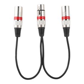 30cm XLR Female Jack to Dual Male Head Splitter Adapter Audio Mic Extension Cable for Canon Red (Color: Red)