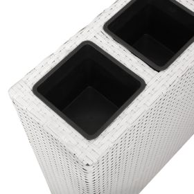 vidaXL Garden Raised Bed with 4 Pots Poly Rattan White (Option: as picture)