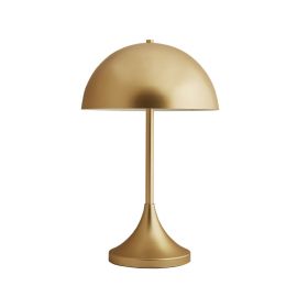 Dome-Shaped 2-Light Metal Table Lamp (Color: Gold)