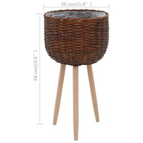 vidaXL Planter Wicker with PE Lining (Option: as picture)