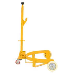 55 Gallon Drum Cart, 1200 Lb Capacity With 2 Fixed PU Wheels And 1 Swivel Wheel - Low Profile Steel Drum Drum Roller Trolley (Color: Yellow)