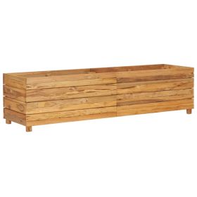 vidaXL Raised Bed 59.1"x15.7"x15" Recycled Teak Wood and Steel (Option: as picture)