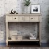 Daisy Series Console Table Traditional Design with Two Drawers and Bottom Shelf