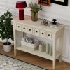 Rustic Console Table with Open Shelf,Rubber Wood Legs,Ideal for Entryways,Living Rooms,and Hallways