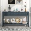 Rustic Entryway Console Table,60" Long Sofa Table with two Different Size Drawers and Bottom Shelf for Storage