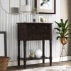 Narrow Console Table,Slim Sofa Table with Three Storage Drawers and Bottom Shelf