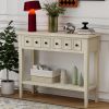 Rustic Console Table with Open Shelf,Rubber Wood Legs,Ideal for Entryways,Living Rooms,and Hallways