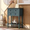 Narrow Console Table,Slim Sofa Table with Three Storage Drawers and Bottom Shelf