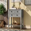 Narrow Console Table,Slim Sofa Table with Three Storage Drawers and Bottom Shelf