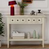 Rustic Console Table with Open Shelf,Rubber Wood Legs,Ideal for Entryways,Living Rooms,and Hallways