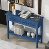 Rustic Console Table with Open Shelf,Rubber Wood Legs,Ideal for Entryways,Living Rooms,and Hallways