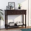 Daisy Series Console Table Traditional Design with Two Drawers and Bottom Shelf