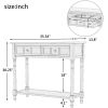 Daisy Series Console Table Traditional Design with Two Drawers and Bottom Shelf