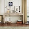 Unique Retro Silhouette Console Table with Open Style,Two Top Drawers for Entrance,Dinning Room,Living Room