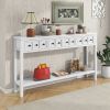 Rustic Entryway Console Table,60" Long Sofa Table with two Different Size Drawers and Bottom Shelf for Storage