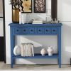 Rustic Console Table with Open Shelf,Rubber Wood Legs,Ideal for Entryways,Living Rooms,and Hallways