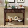 Rustic Console Table with Open Shelf,Rubber Wood Legs,Ideal for Entryways,Living Rooms,and Hallways