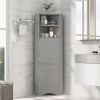 Tall Bathroom Corner Cabinet, Freestanding Storage Cabinet with Doors and Adjustable Shelves, MDF Board