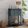 Narrow Console Table, Slim Sofa Table with Three Storage Drawers and Bottom Shelf for Living Room, Easy Assembly