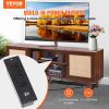 VEVOR Rattan TV Stand for 75in TV, Boho TV Stand with Rattan Door, Entertainment Center with Build-in Socket, Storage Cabinet with 2 Shelves